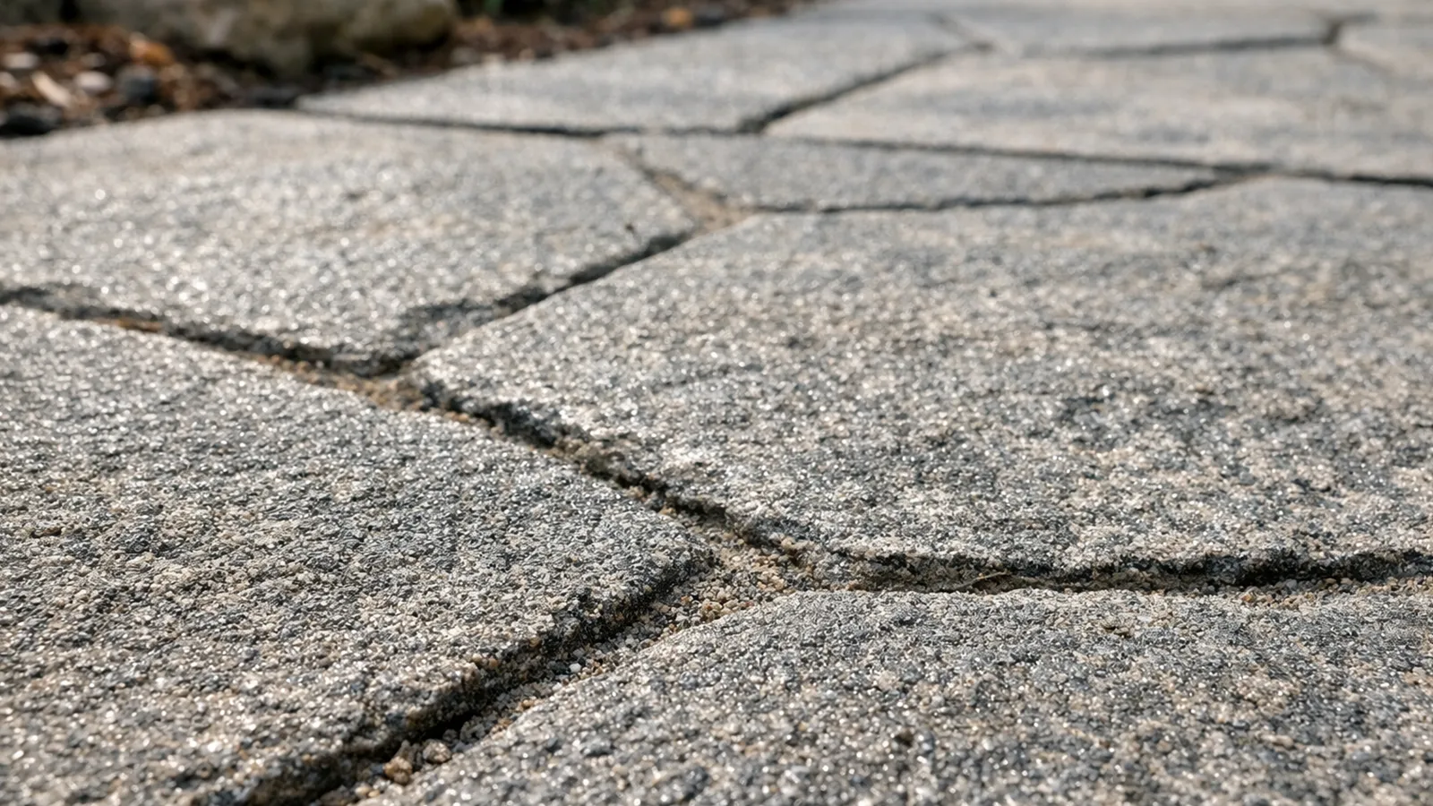 A treated outdoor stone walkway with a textured finish designed to improve traction and reduce slip risk.